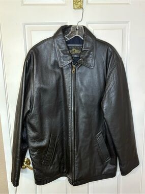 Structure Leather Bomber Jacket